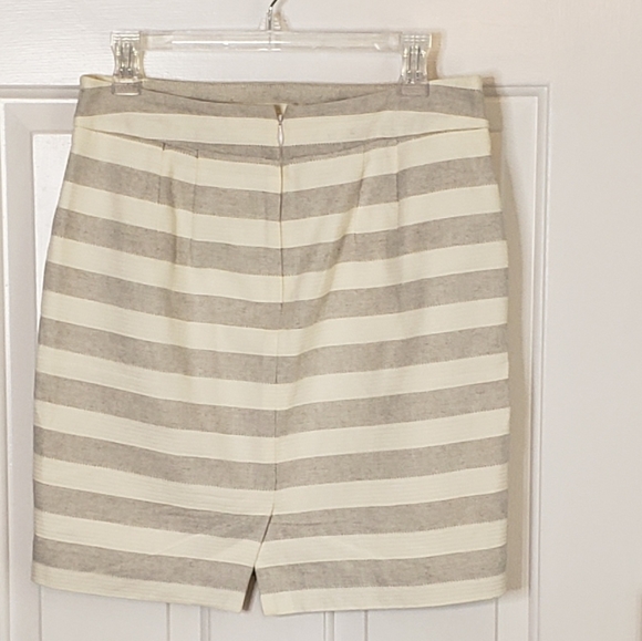 Loft Petites Woven sailor French Breton Nautical Preppy Striped Cotton Skirt 8p - Picture 8 of 14